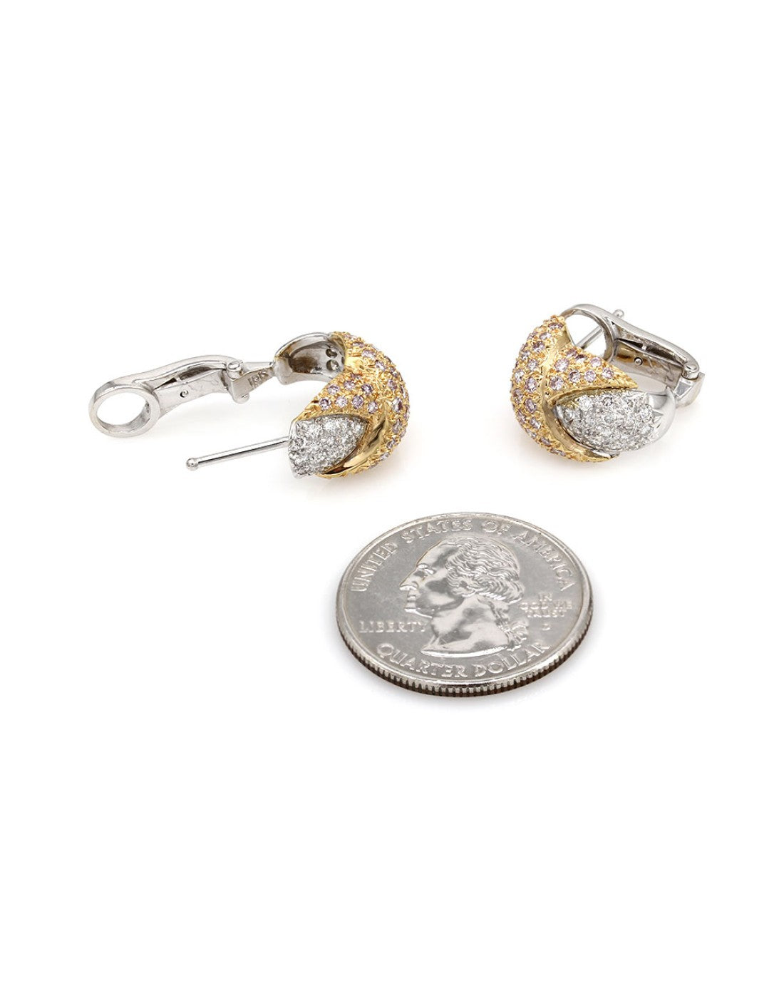 Pave Diamond X Earrings in Gold