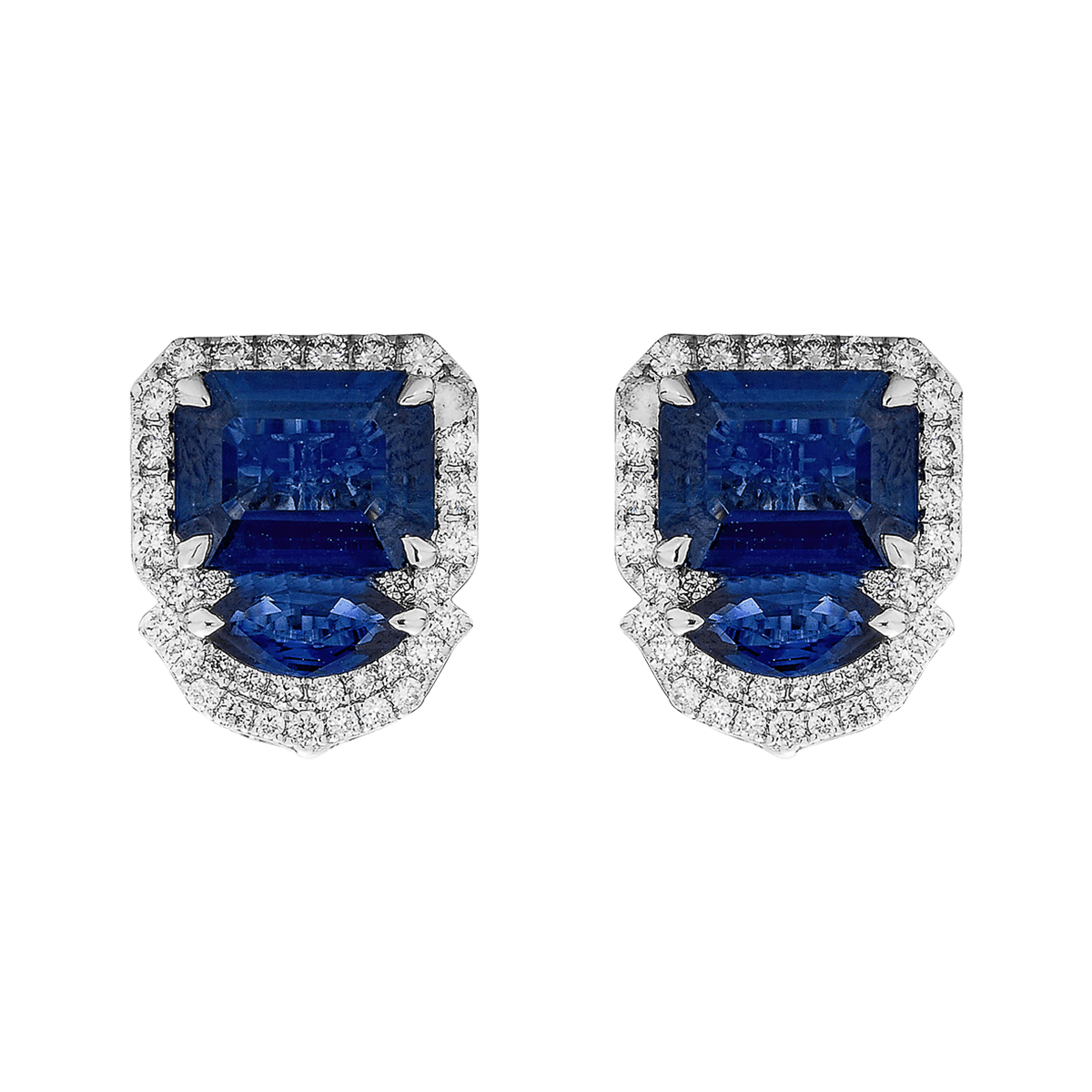 Blue Sapphire & Diamond Pietra Earrings