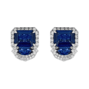 Blue Sapphire & Diamond Pietra Earrings