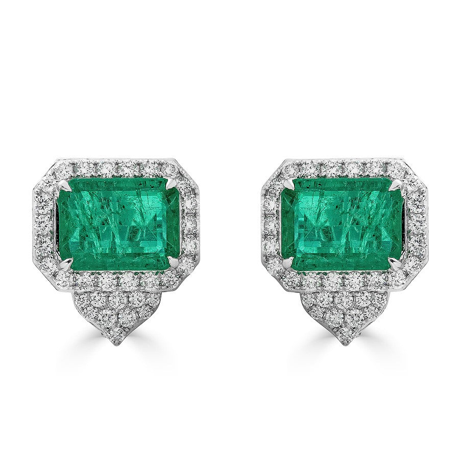 Emerald and Diamond Earrings