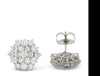 Diamond Cluster Stud Earrings in Platinum and Gold