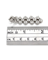 18k White Gold Diamond Cluster Dangle Earrings