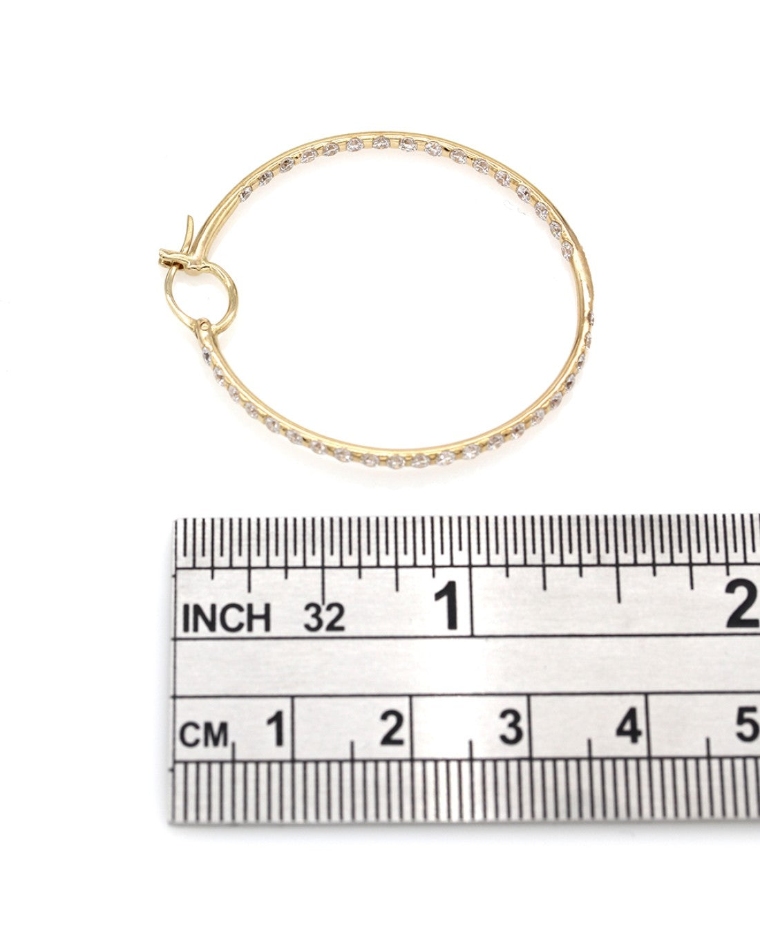 18ky Inside Outside Diamond Hoop Earrings