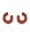 Genuine Ruby & Diamond Wrap Earrings in 18K Yellow Gold