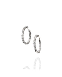 Roberto Coin Diamond Inside-Outside Hoop Earrings in Gold