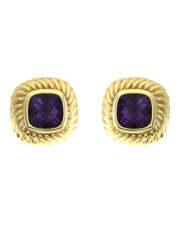 David Yurman Cable Amethyst Cushion Earrings