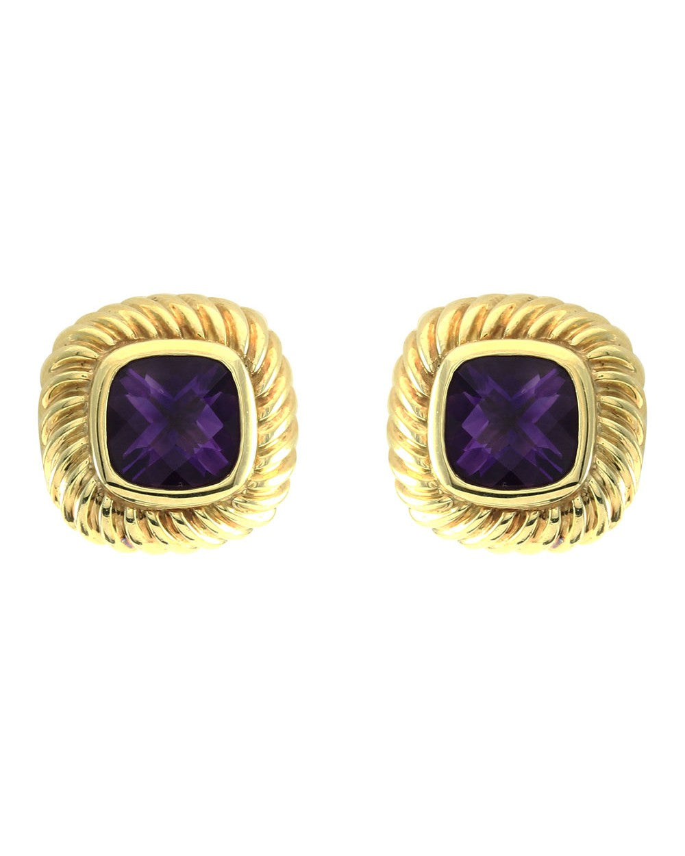 David Yurman Cable Amethyst Cushion Earrings
