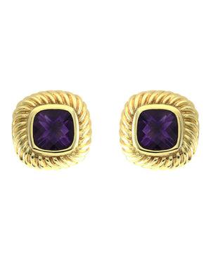 David Yurman Cable Amethyst Cushion Earrings