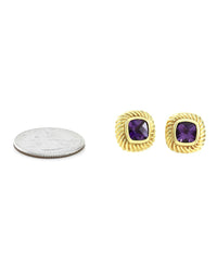 David Yurman Cable Amethyst Cushion Earrings