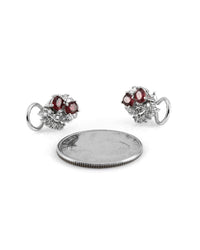 Ruby and Diamond Clip On Earrings in Gold