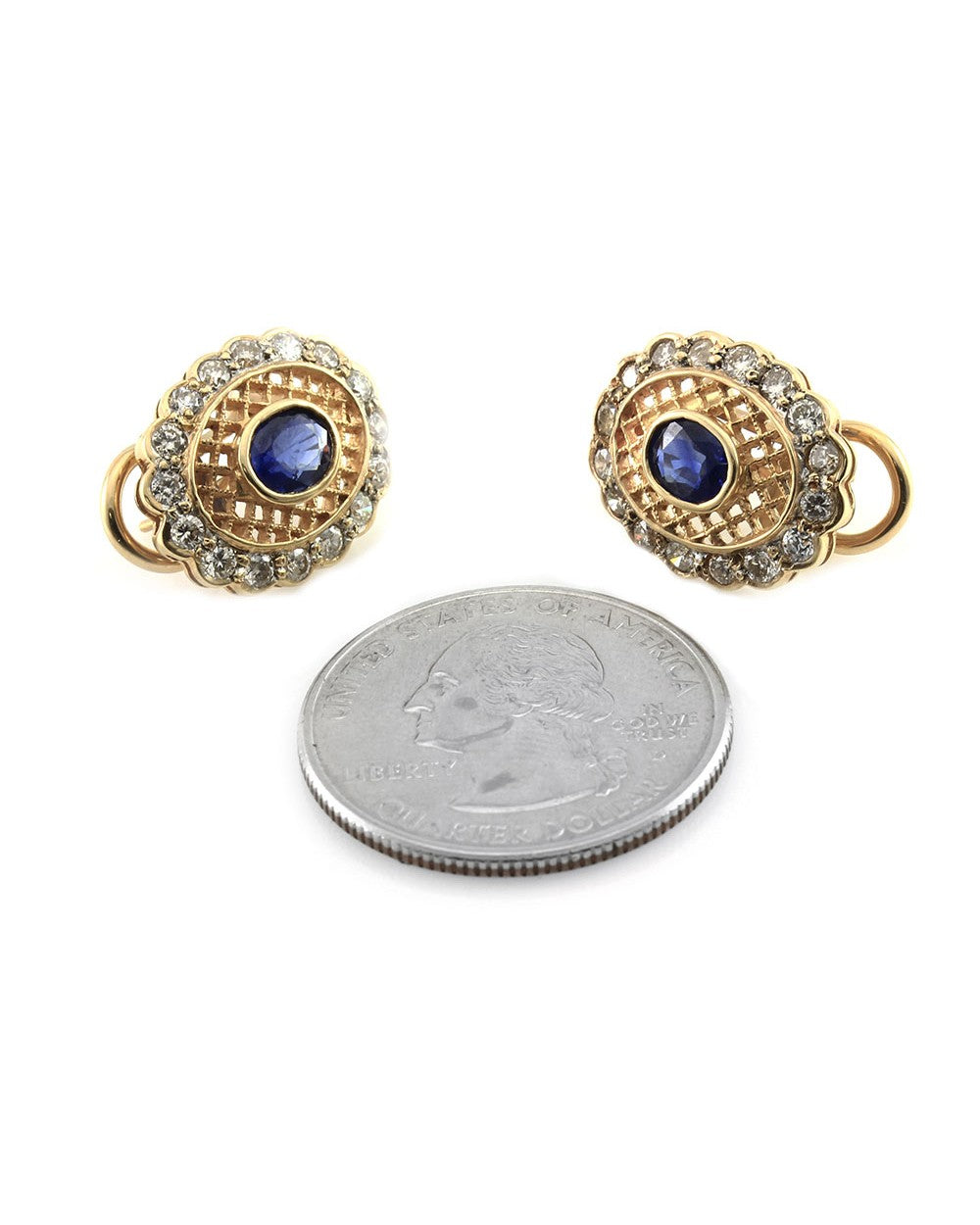 Sapphire and Diamond Earrings in Gold