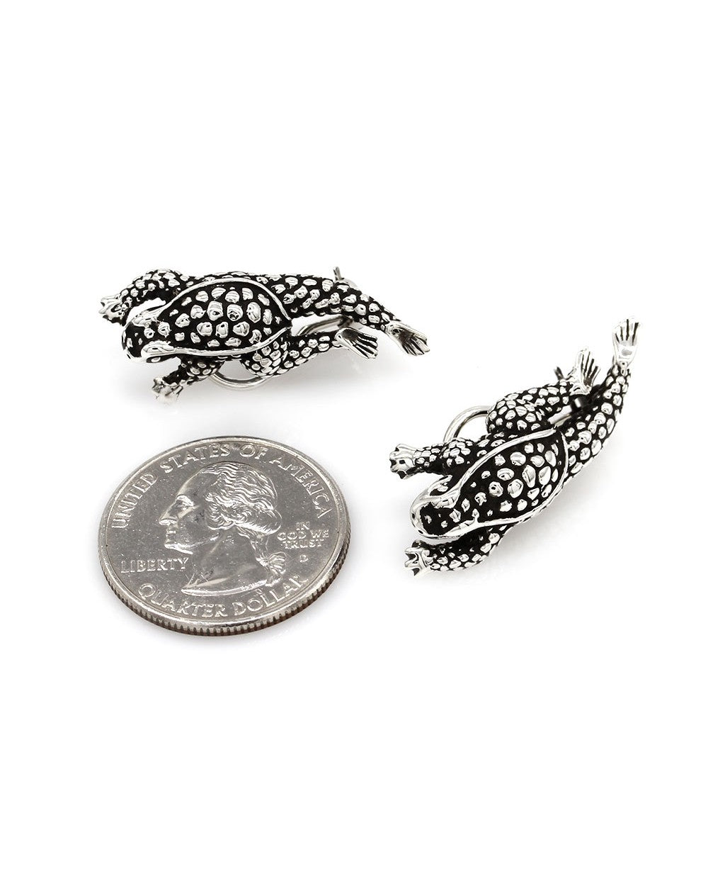 Kieselstein Cord Horny Toad Earrings in Silver