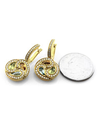 Frederic Sage Multi-Color Gemstone & Pave Diamond Earrings in 18K Gold