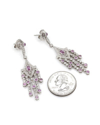 Pink Sapphire and Diamond Earrings in Gold