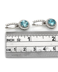 Blue Zircon and Diamond Earring Charms