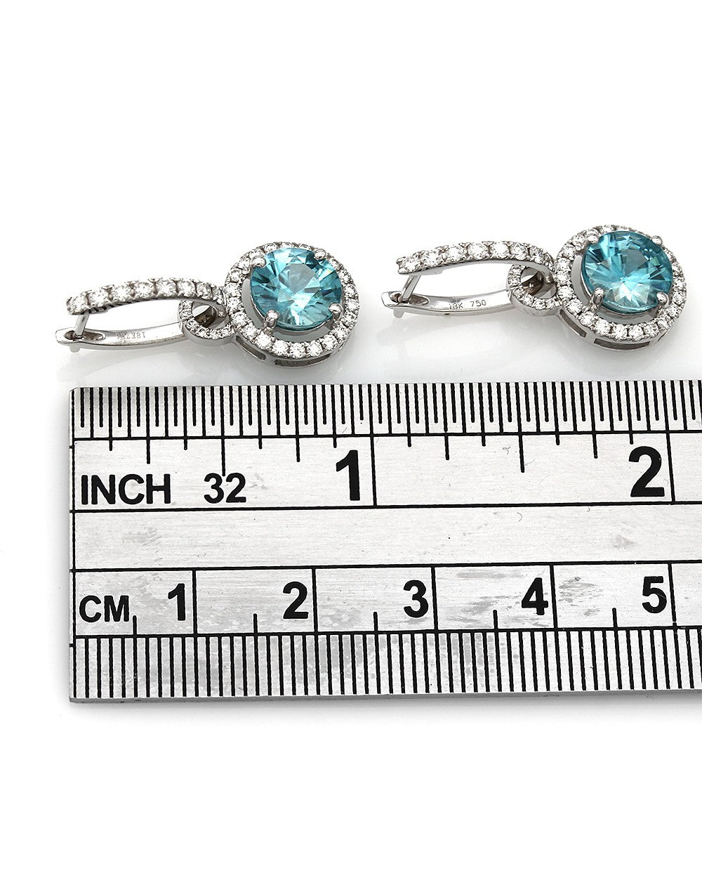 Blue Zircon and Diamond Earring Charms