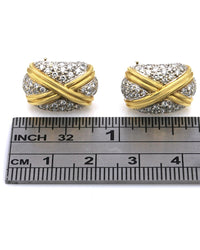 Diamond Pave X Curved Earrings