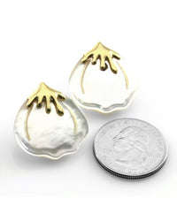 Tiffany & Co. Angela Cummings Mother of Pearl Flower Petal Earrings in Yellow Gold