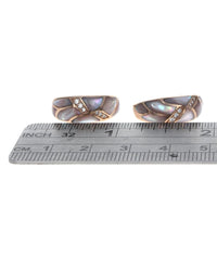 Kabana Mother of Pearl Inlay and Diamond Pave Earrings