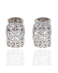 Filigree Diamond Huggie Earrings