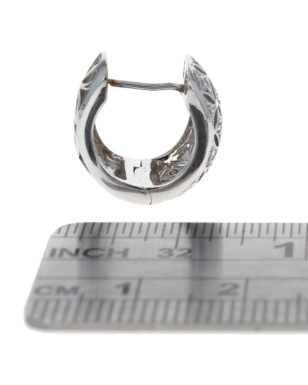 Filigree Diamond Huggie Earrings