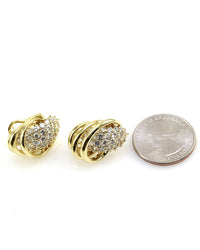 Jose Hess Diamond Cluster Gold Earrings