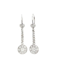 Diamond Cluster Dangle Earrings