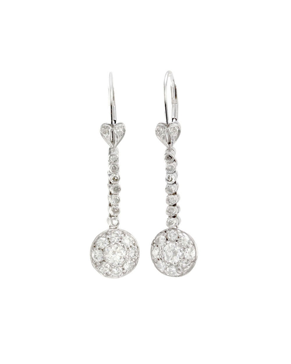 Diamond Cluster Dangle Earrings
