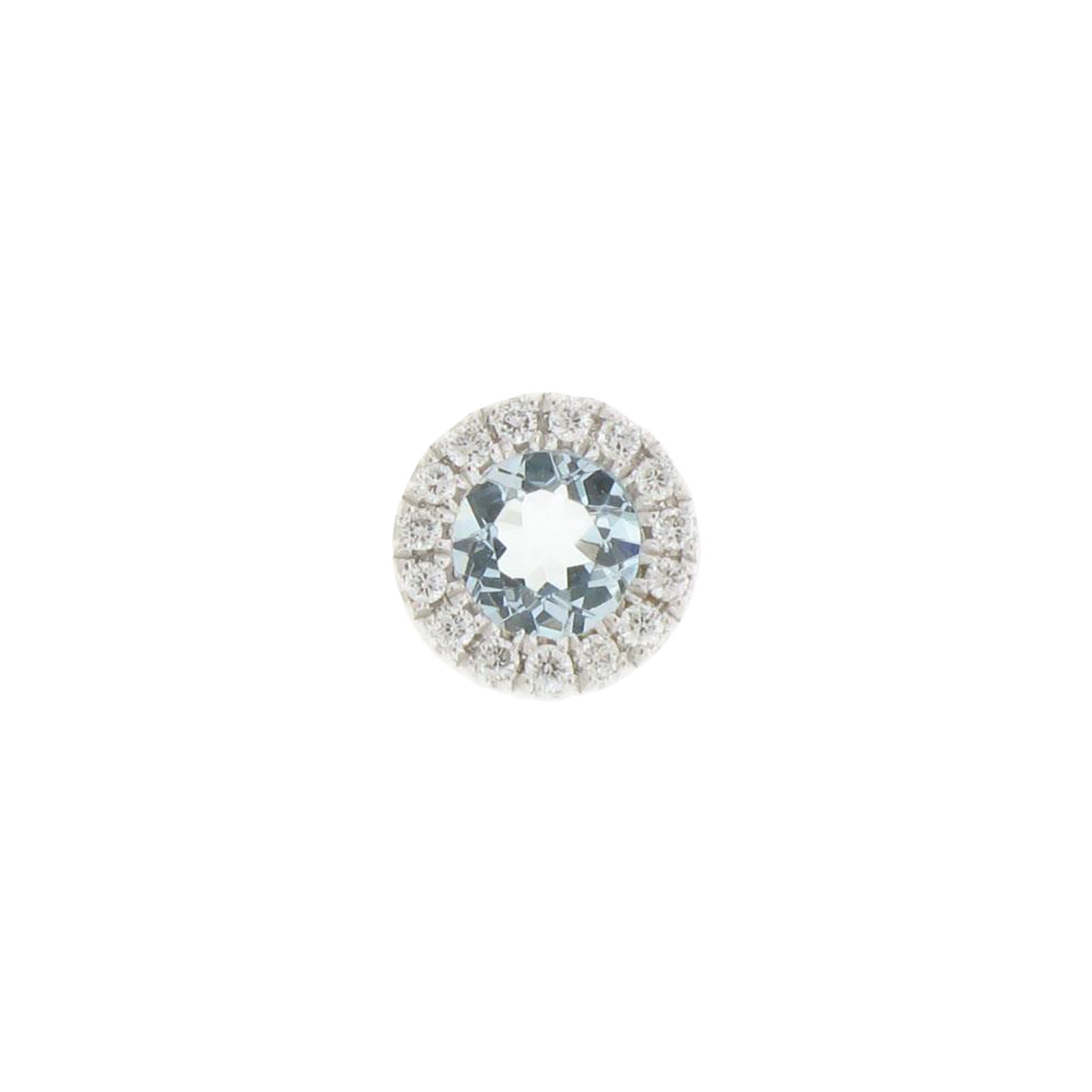Aquamarine with Diamond Halo Encore Slide Pendant