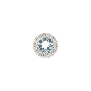 Aquamarine with Diamond Halo Encore Slide Pendant