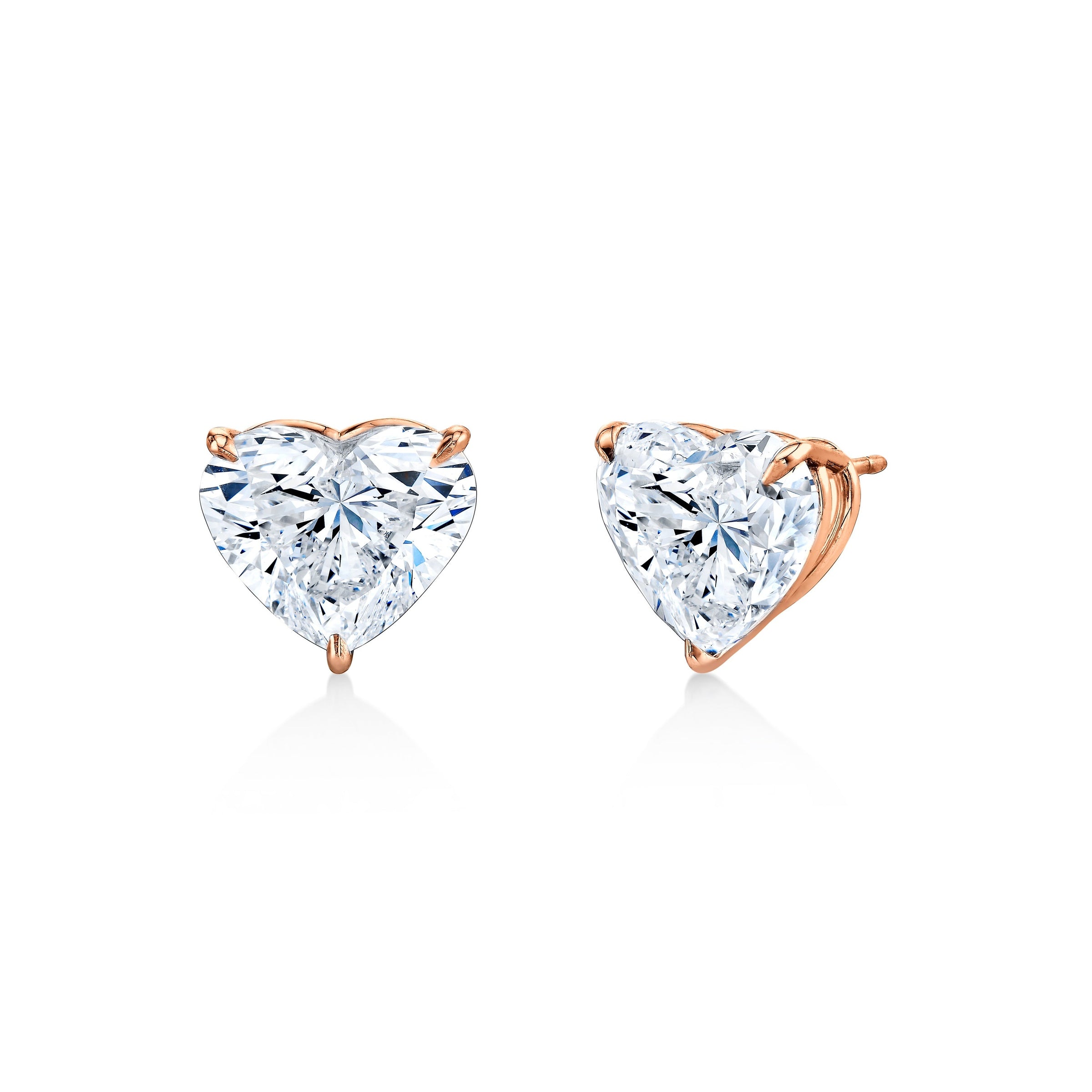Heart Shaped Diamond Studs