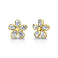 Bezel Set Diamond Floret Studs