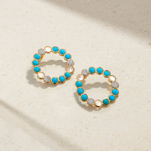 Bubble Turquoise and Diamond Earrings