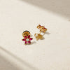 Daffodil Garden Ruby and Diamond Stud Earrings