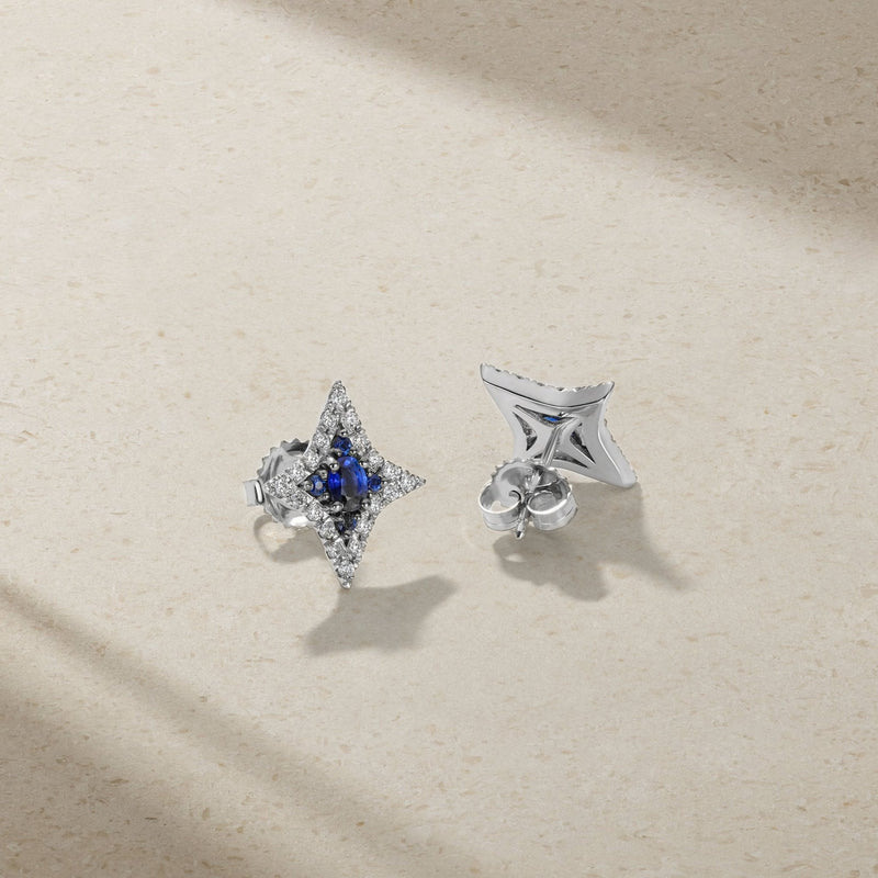 Notte Sapphire and Diamond Stud Earrings