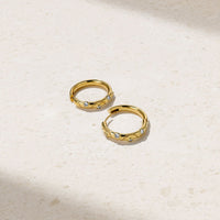 Riva Crest Diamond Hoop Earrings