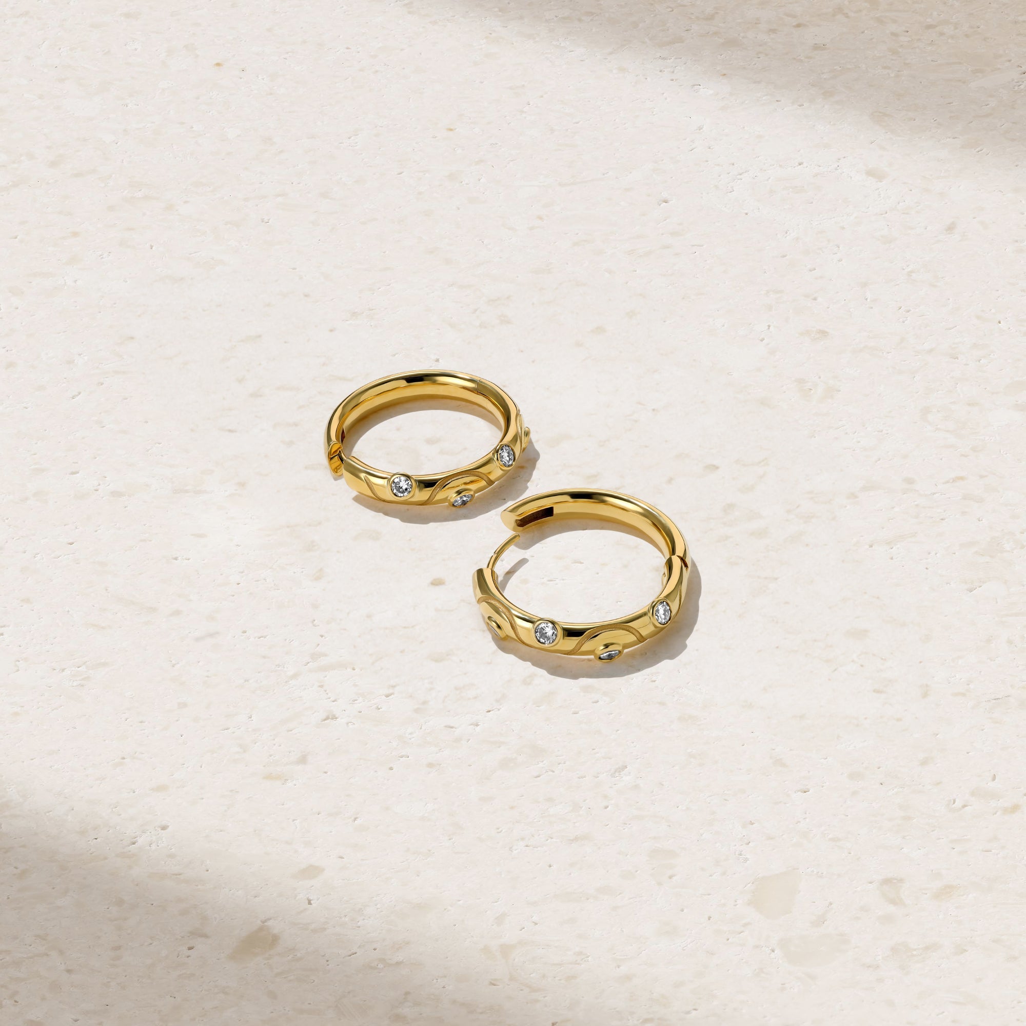 Riva Crest Diamond Hoop Earrings