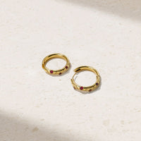Riva Crest Ruby Hoop Earrings