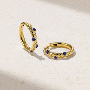 Riva Crest Sapphire Hoop Earrings