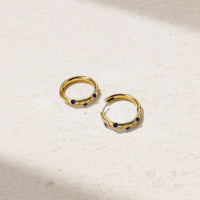 Riva Crest Sapphire Hoop Earrings