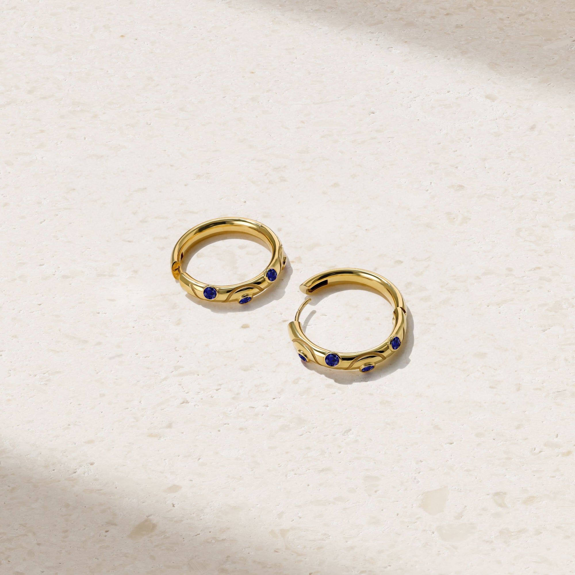 Riva Crest Sapphire Hoop Earrings