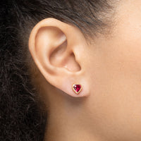 Dilara Bezel Set Ruby Stud Earrings