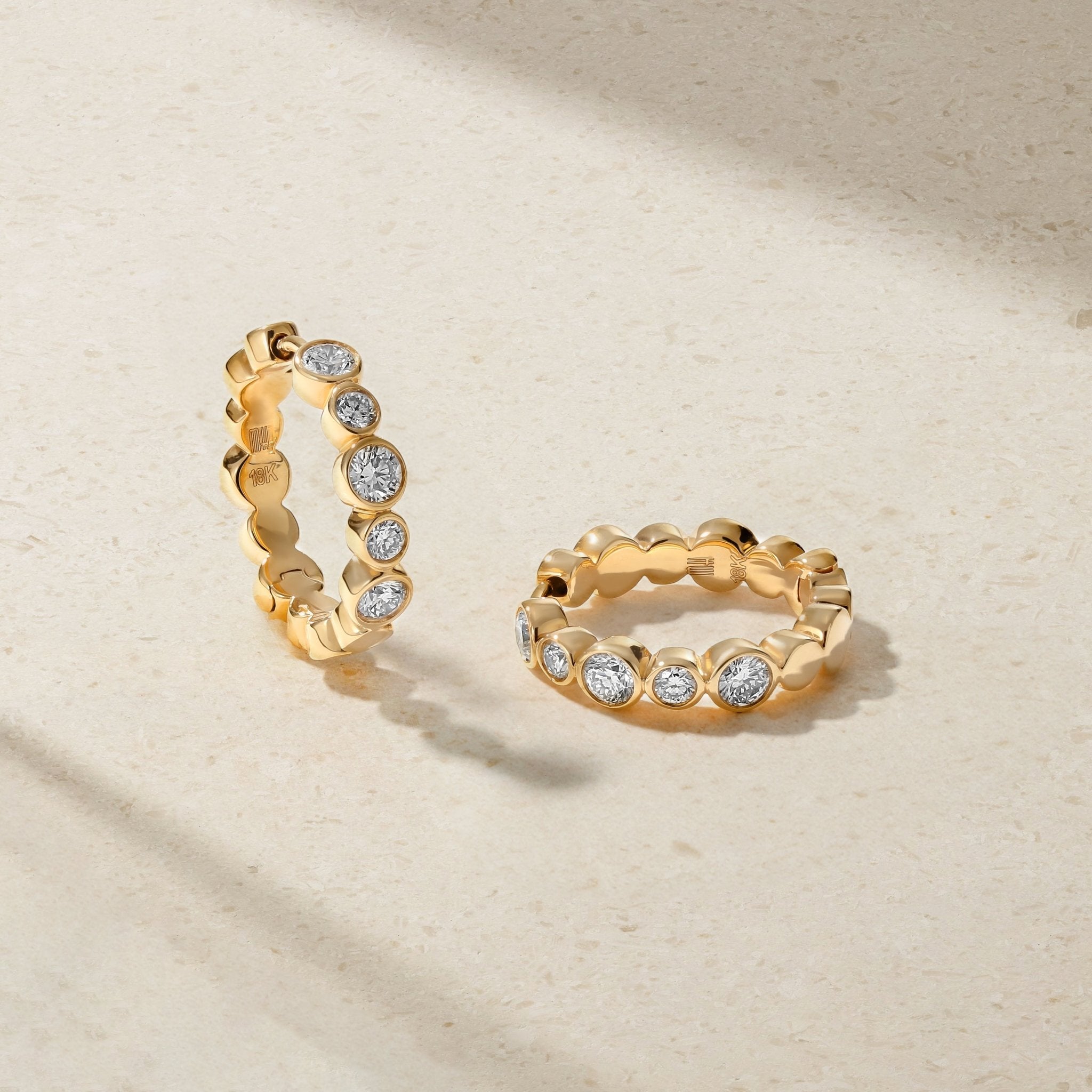 Bubbly Diamond Mini Hoop Earrings