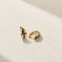 Saturn Sapphire Huggie Earrings