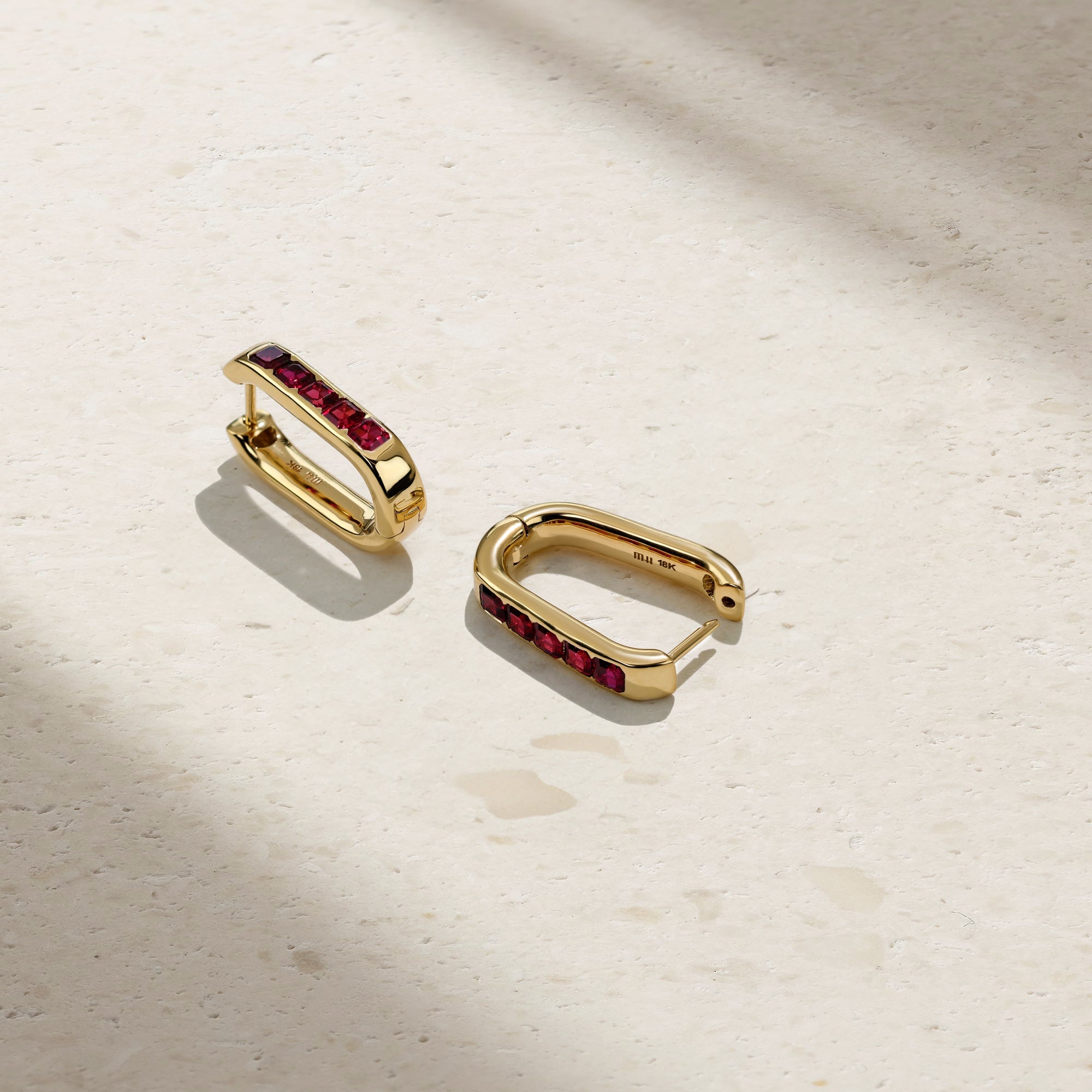 Gypsy Ruby Paperclip Earrings