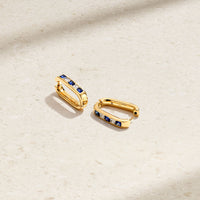 Gypsy Sapphire and Diamond Paperclip Earrings