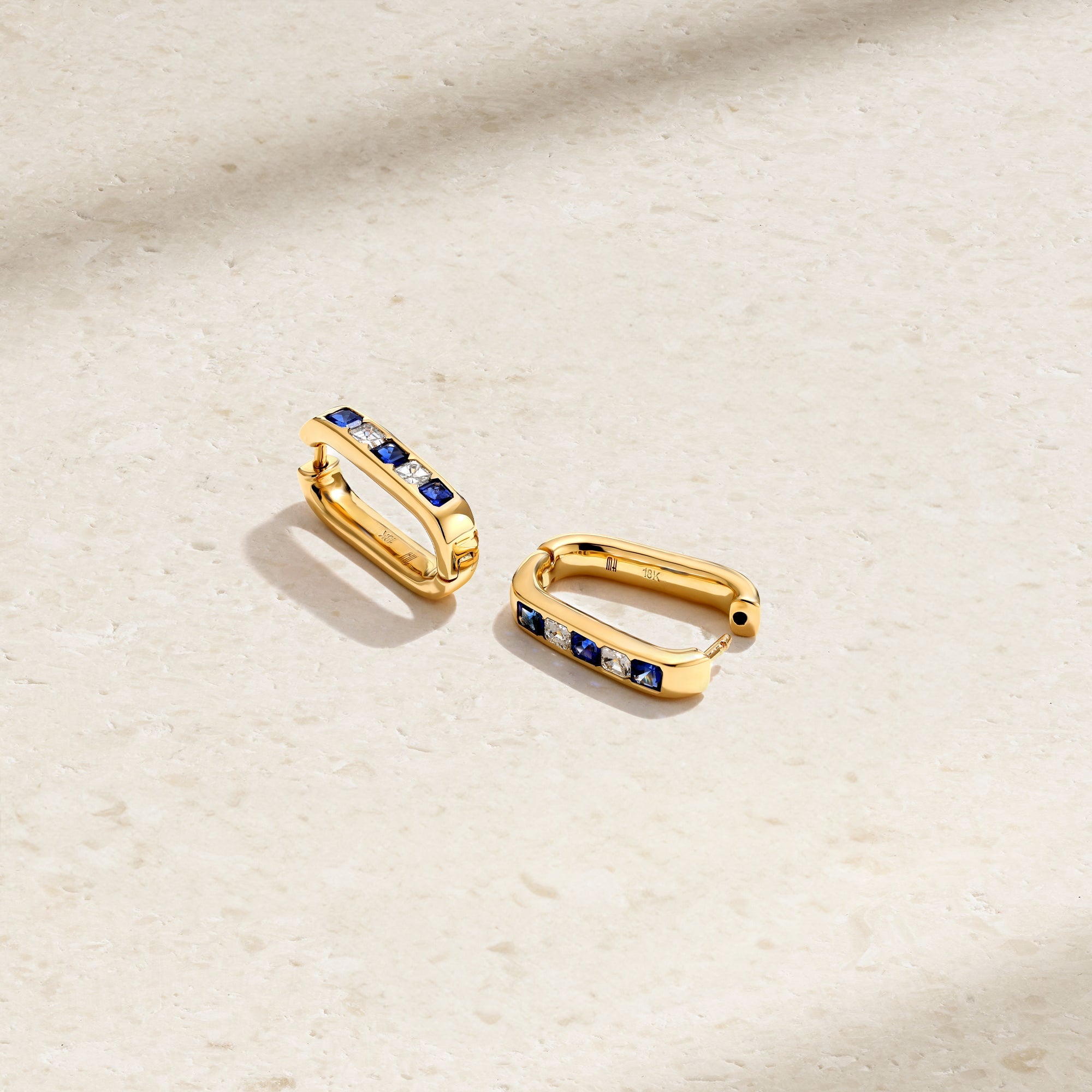 Gypsy Sapphire and Diamond Paperclip Earrings