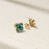 Felicity Emerald and Diamond Stud Earrings