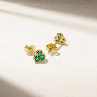 Trinity Emerald Stud Earrings