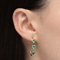Trinity Emerald Hoop Earrings